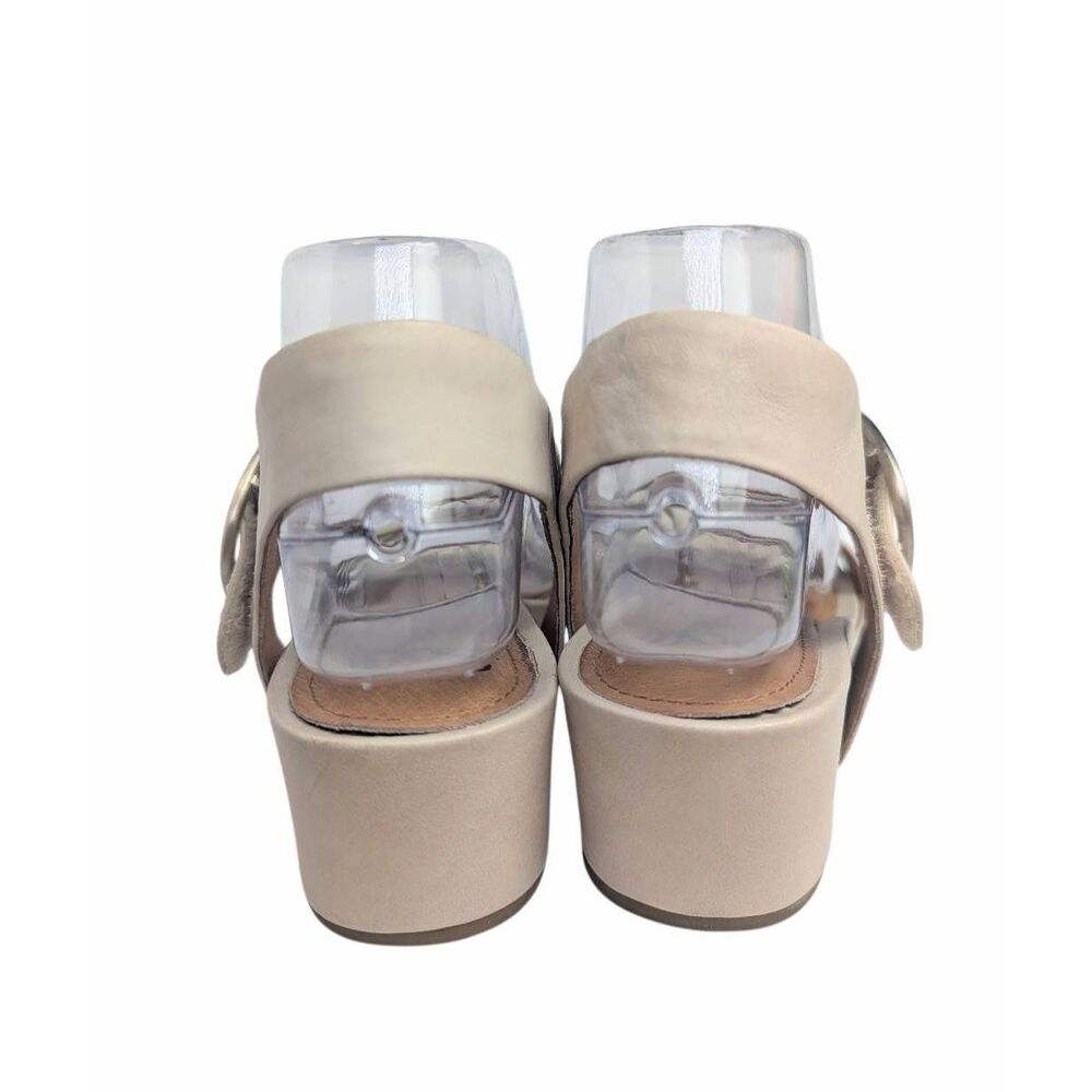 Sofft Beige Wedge Sandals with Buckle - Picture 5 of 7